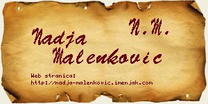 Nadja Malenković vizit kartica